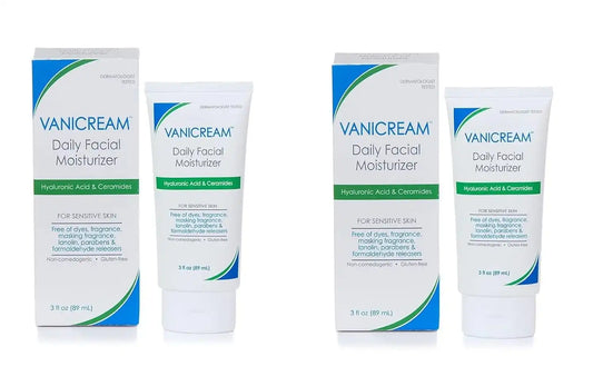 Vanicream Daily Facial Moisturizer With Ceramides and Hyaluronic Acid - Formulated Without Common Irritants for Those with Sensitive Skin, 3 fl oz (Pack of 2)