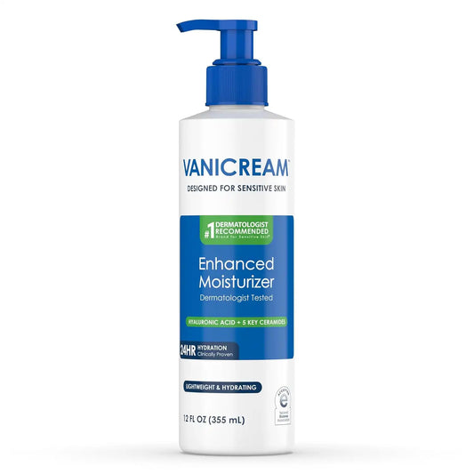 Vanicream Enhanced Moisturizer, Daily Body Lotion for Dry Skin, 12 Fl Oz (Pack of 12)