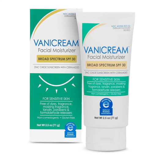 Vanicream Facial Moisturizer SPF 30 Zinc Oxide Mineral Sunscreen, 2.5 Fl Oz