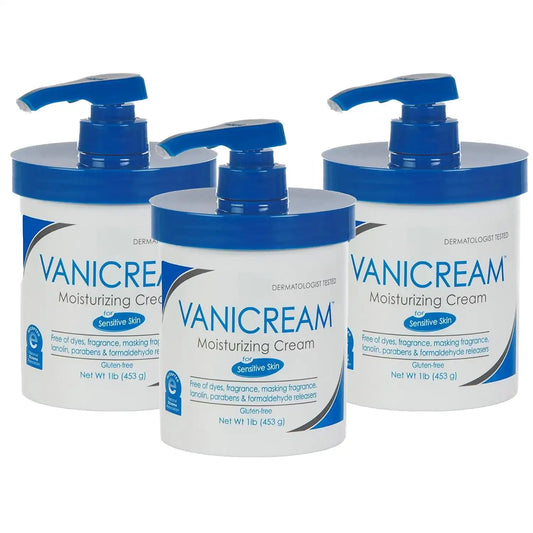 Vanicream Moisturizing Cream For Senstive Skin with Pump 16 oz (Pack of 3)